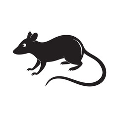 Rat Scurrying Silhouette