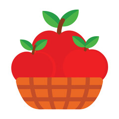 red apple in a basket