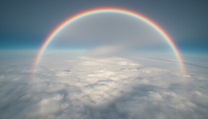 Full circular rainbow captured from aerial sky perspective