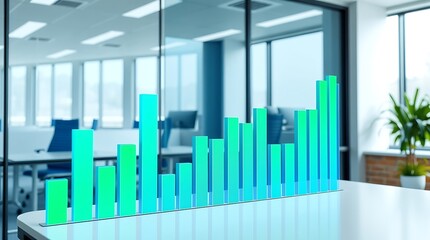 Obraz premium Modern Business Growth Chart in Office Setting
