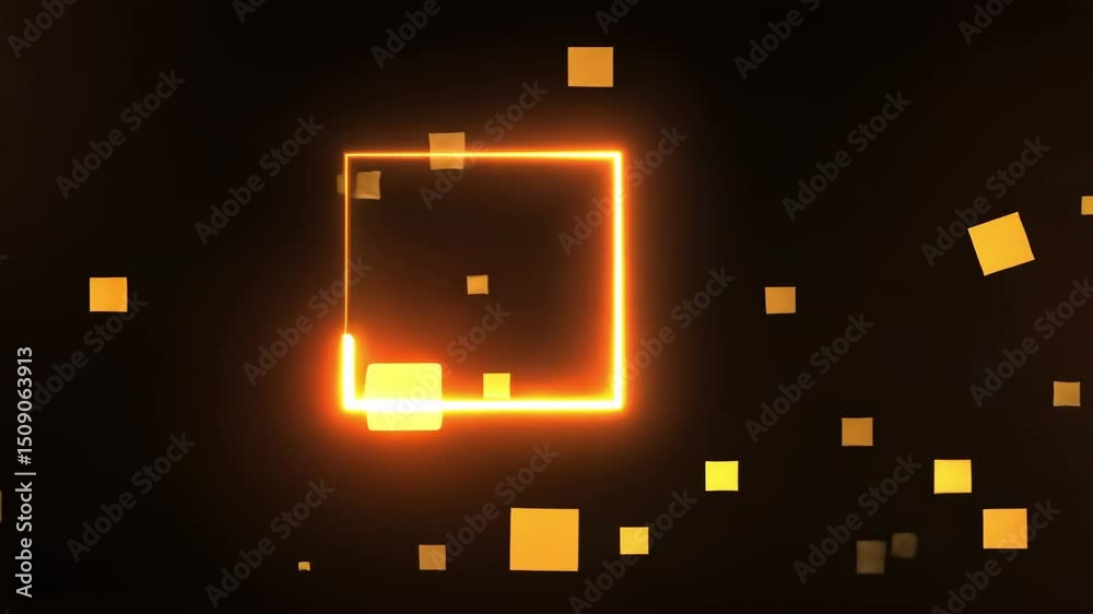 Poster abstract glowing shapes and lines on dark background creating a modern digital texture