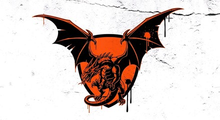 Dragon on Orange Shield