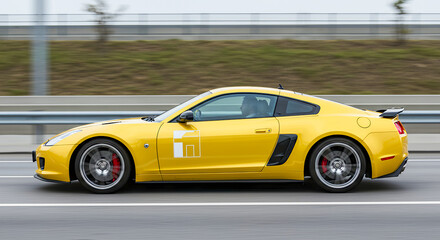 yellow sports car