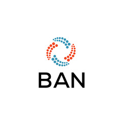 BAN Letter logo white background