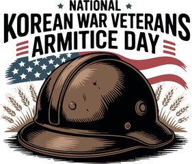 National Korean War Veterans Armistice Day  T-shirt design, National Korean War Veterans Armistice Day July 27 Background vector Illustration