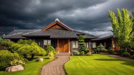 Japanese style house with garden