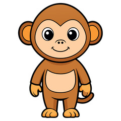Fototapeta premium Adorable cartoon baby monkey illustration