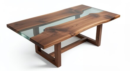 Modern wood and glass coffee table
