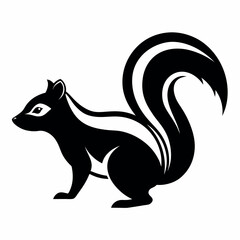 Obraz premium Striking black and white skunk illustration