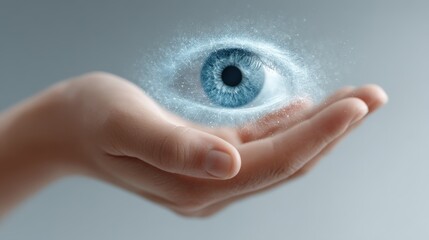 Symbolic representation of vision restoration through eye transplant technology