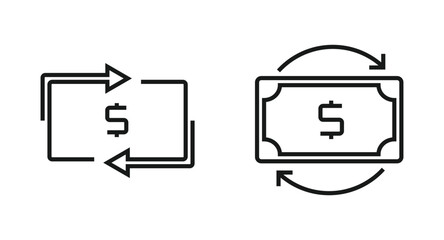 Money rotation icon with line style.