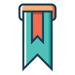 Obraz premium Colorful bookmark icon design element illustration