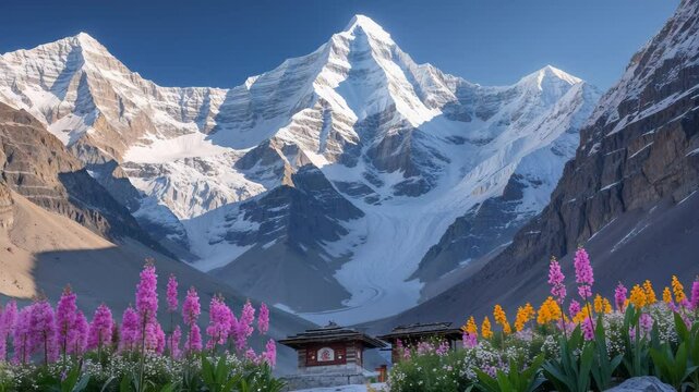 Spectacular Snow Peaks and Flowers at Hemkund Sahib in Nanda Devi National Park
