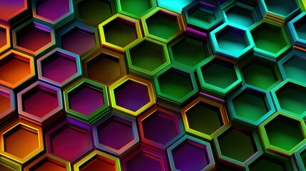 vibrant 3D background with interlocking hexagons and shifting depth