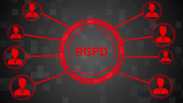 Businessman presses button RGPD general data protection regulation on virtual electronic user web interface.
