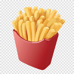 french fries vector on white background