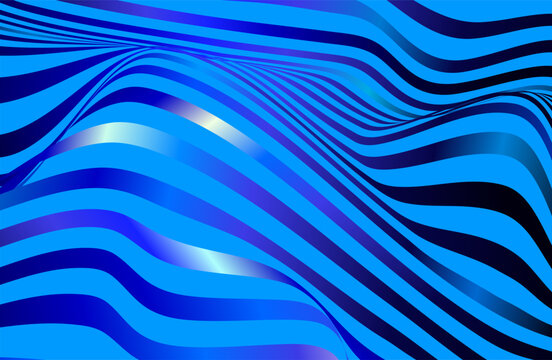 Distorted 3D Lnes background. Abstract Lines Background. Vector Optical llusion