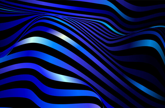 Distorted 3D Lnes background. Abstract Lines Background. Vector Optical llusion