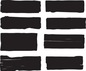 Grunge Black Brush Stroke Vector Set, Abstract Paint Splatter Background, Dirty Texture Elements