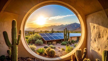 Modern Desert Dwelling - Eco-Friendly Adobe Home with Stunning Sunset Views