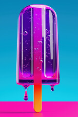 Purple popsicle created with Generative AI Technology, ai, generative