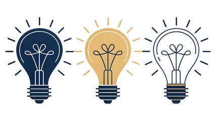 Light Bulb Innovation Idea Icon Set"