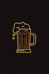 Stylized beer mug with frothy foam for International Beer Day