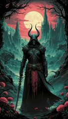 halloween witcher in the night