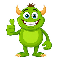 Fototapeta premium Joyful Creature with Bright Smile and Thumbs Up Gesture of Kindness