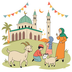 Fototapeta premium Eid Al Adha mubarak