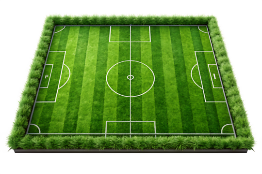  grass soccer field isolated on white background PNG , AI GENERATED