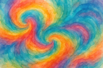 Vibrant swirling abstract watercolor painting with rainbow colors, energetic and dynamic, artistic background for creative design