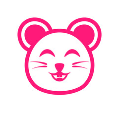Fototapeta premium pink smile rat icon