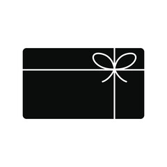 black gift card icon vector design with ribbon