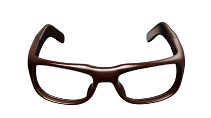 Wooden frame eyeglasses eyewear fashionable stylish eyegear, cut out transparent