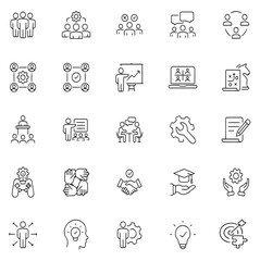 set of business workshop teamwork icons