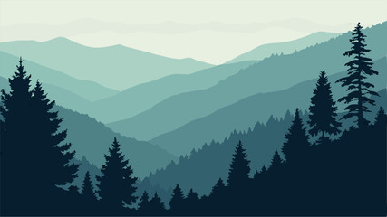 Serene Mountain Landscape: Blue Ridge Silhouette