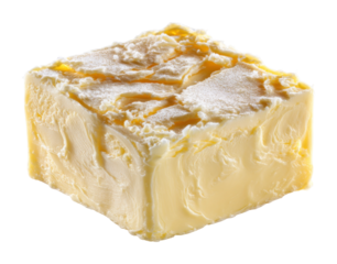 Fresh butter block culinary preparation kitchen view dairy product concept isolated on transparent background