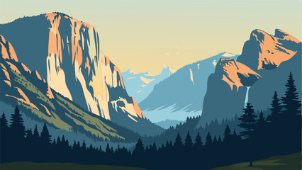 Yosemite Valley Sunrise: Majestic National Park Landscape