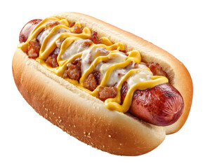 Savoring gourmet hot dog delights at local food festival urban food isolated on transparent background