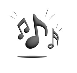 Music notes icon 3d