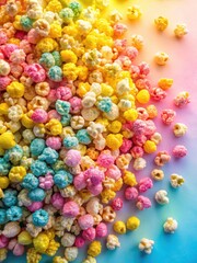 Fototapeta premium Vibrant popcorn kernels in shades of pink