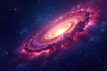 Cosmic Nebula A Ring of Fiery Clouds Encircling a Radiant Celestial Core