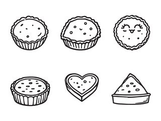 Quiche Dish Line Drawing in Minimal Style