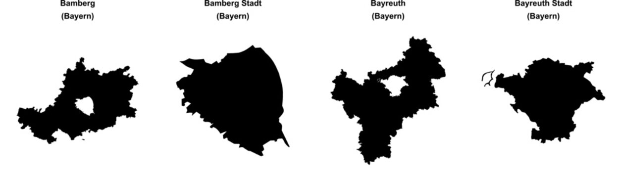 Bamberg, Bamberg Stadt, Bayreuth, Bayreuth Stadt outline maps