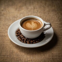 Fototapeta premium Simple Coffee Cup on Neutral Surface – Styled Photo