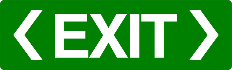 Exit sign with arrows pointing to the exit.