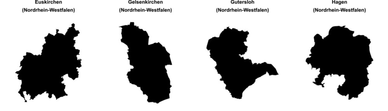 Euskirchen, Gelsenkirchen, Gutersloh, Hagen outline maps