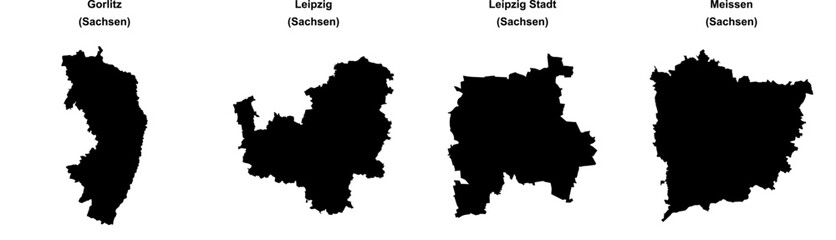Gorlitz, Leipzig, Leipzig Stadt, Meissen outline maps
