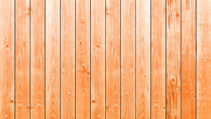 Orange background wooden planks board texture.